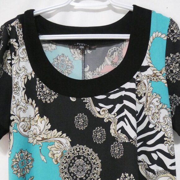 STUDIO By Tiana B | large | Vibrant Colorful Patterned Short Sleeve Dress - Picture 4 of 14